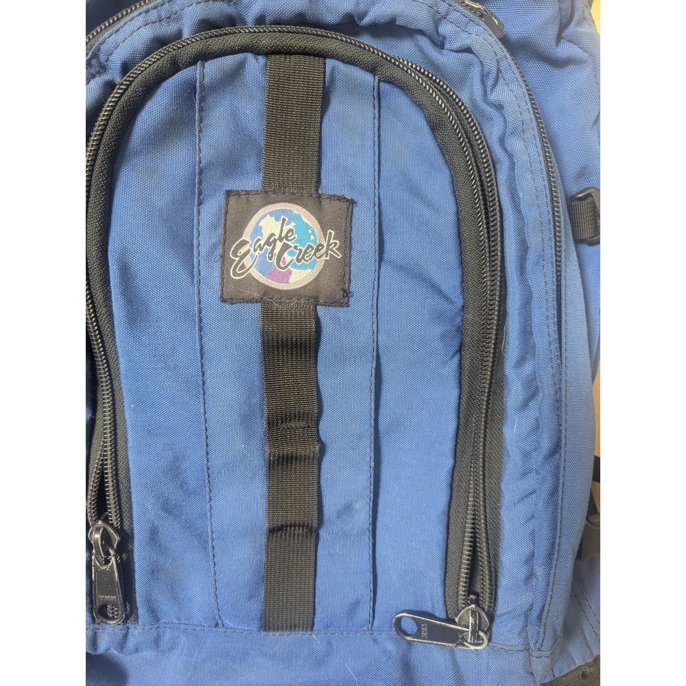 Eagle Creek Travel Backpack Blue Black Carry On Daypack Hiking Waist Belt Value